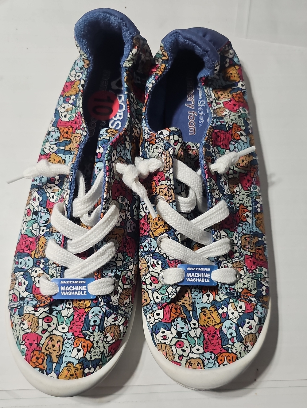 Skechers Bobs Dog Print Slip-On Sneakers - Nwot Size 10